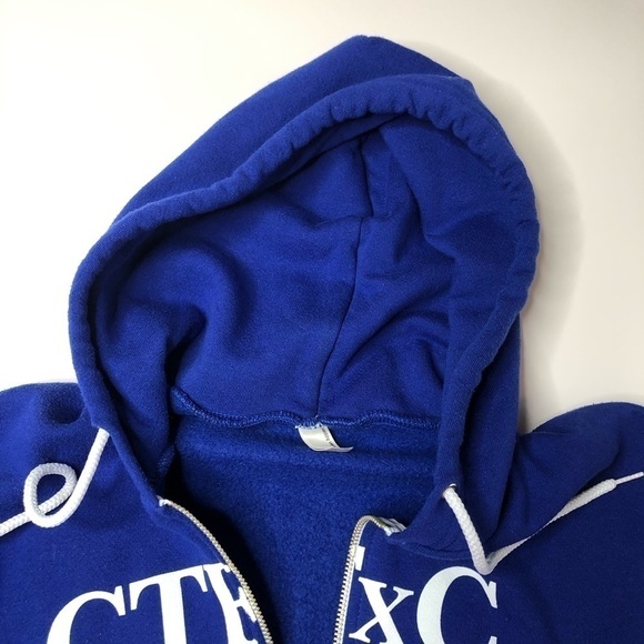 RARE Original CTFxC Is For Haters Blue Heart Zipup Fleece Lined Hoodie Sweater - Picture 4 of 13
